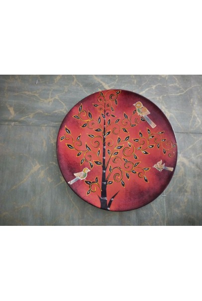Wooden Wall Decor Plate - Orange Wooden Wall Decor Plate - Orange